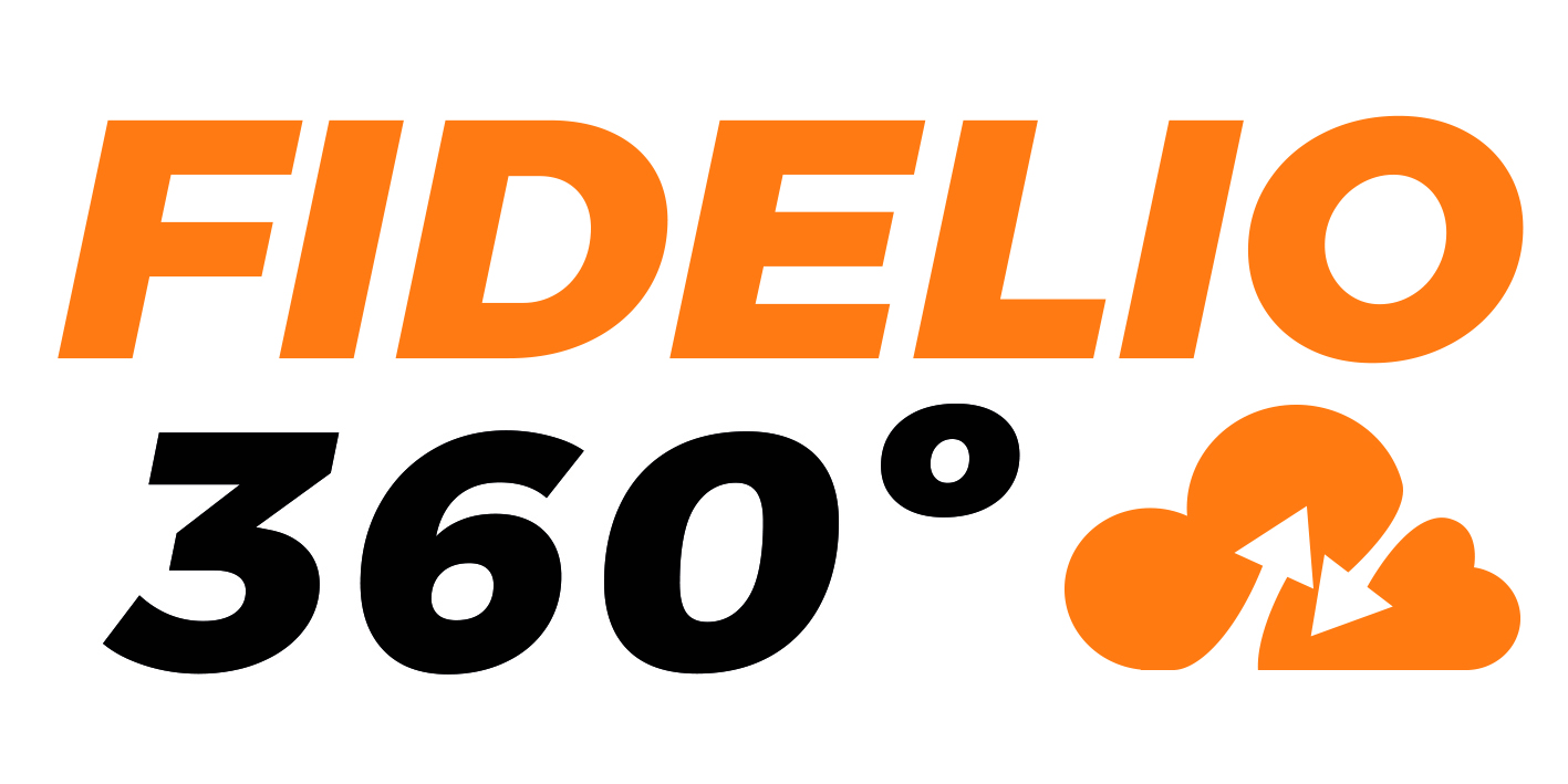 Logo de Fidelio360 Naranja y Negro